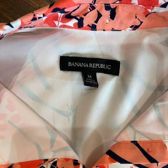 Banana Republic Medium Shift Dress Pockets Ruffle Sleeve Bloomcore Professional - Picture 3 of 7